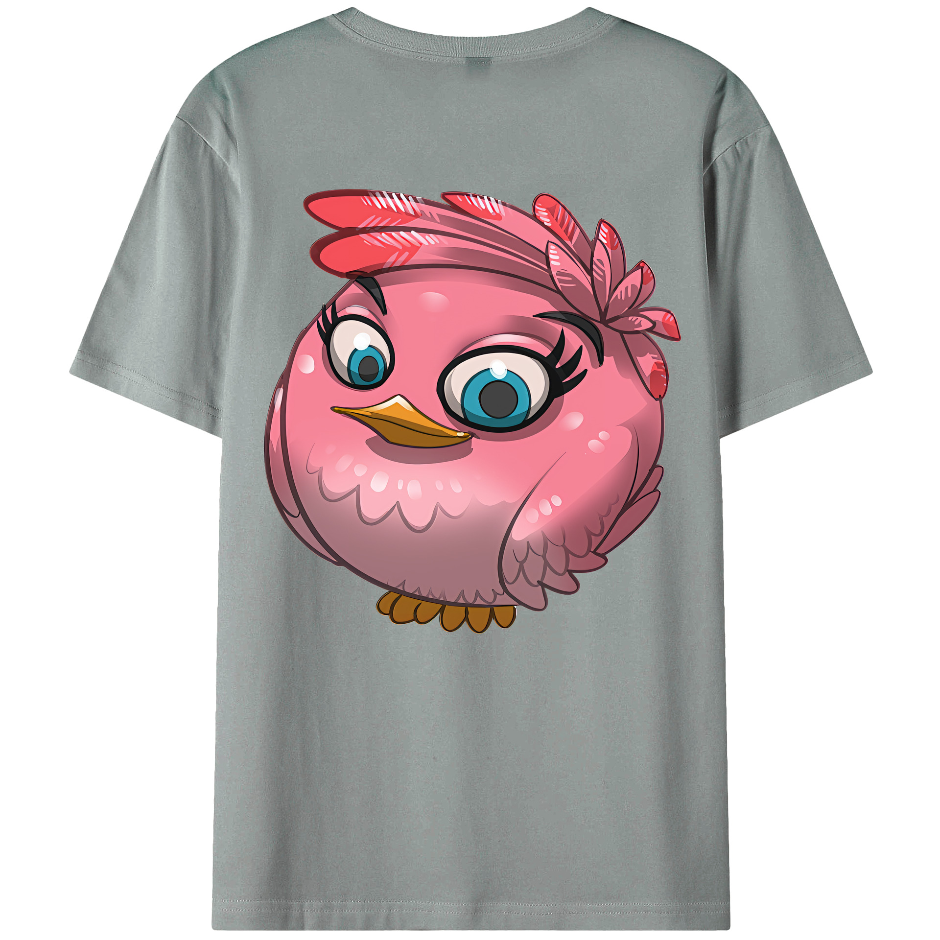 （画像用） Angry Birds アングリーバード 綿100％ メンズ半袖Tシャツ（バックプリント） 通気性